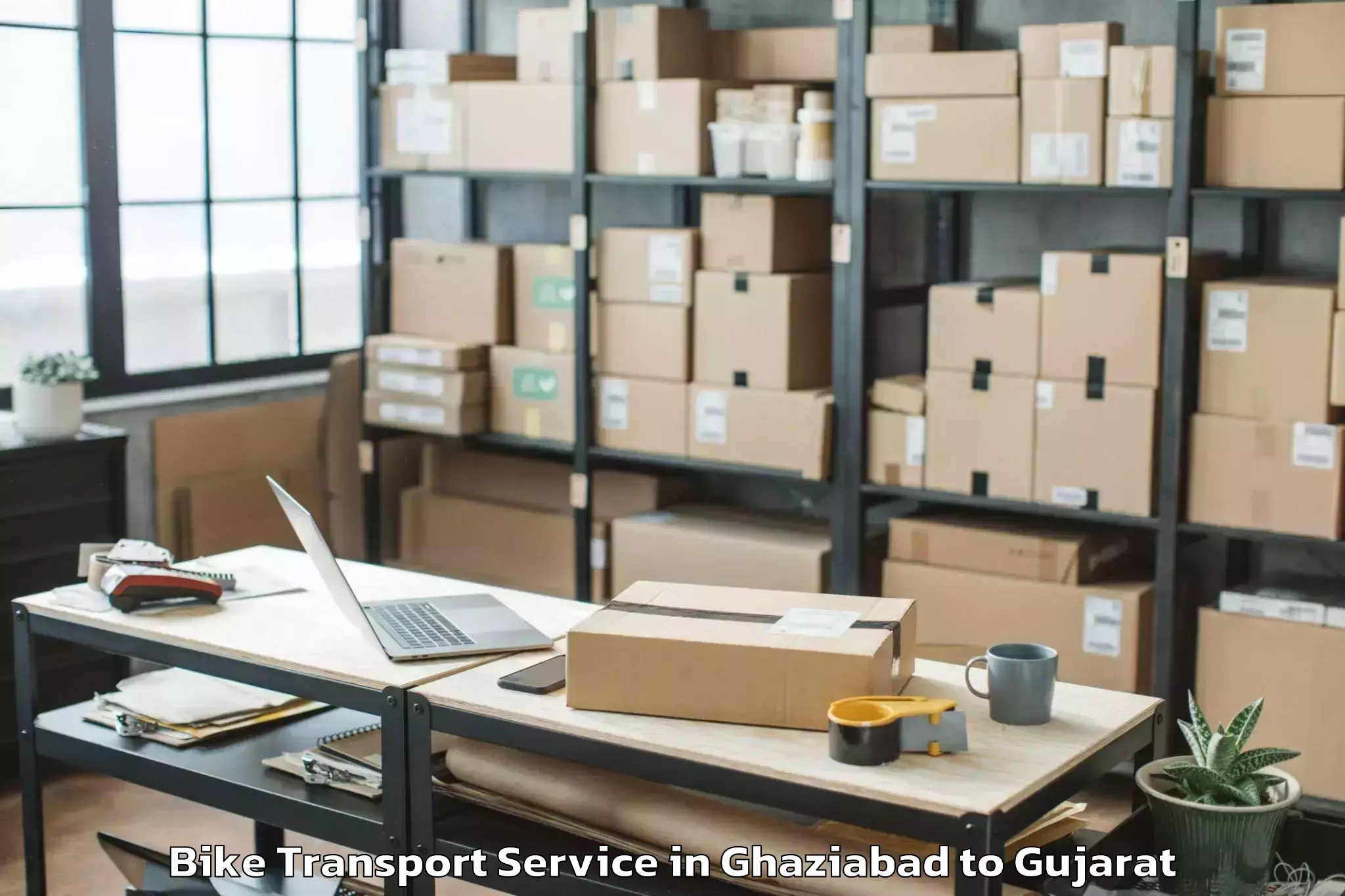 Book Ghaziabad to Kandla Port Bike Transport